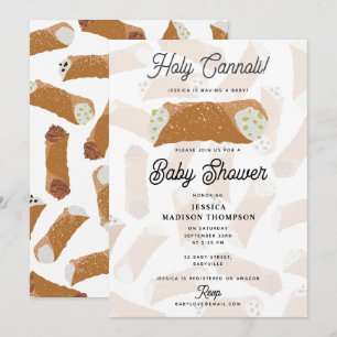 Holy Cannoli Funny Italian Baby Shower Invitation