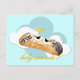 holy cannoli ! humorous parody postcard