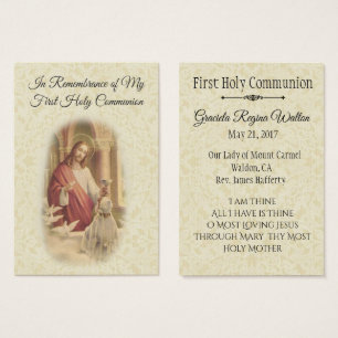 Holy Card Jesus Girl First Holy Communion
