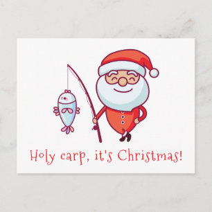 Holy Carp it's Christmas Postcard