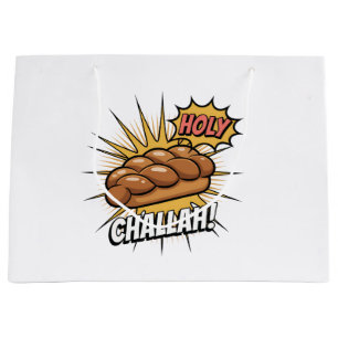 Holy Challah Funny Jewish Hanukkah Jew  Large Gift Bag