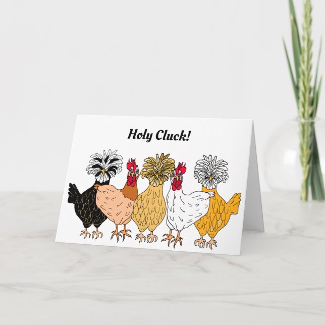 Holy Cluck, Happy Birthday No Spring Chicken Card (Front)