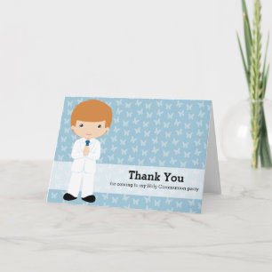 Holy Communion boy * Choose your background color Thank You Card