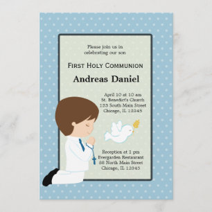 Holy Communion boy * Choose your background colour Invitation