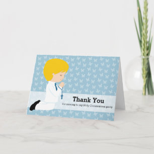 Holy Communion boy * Choose your background colour Thank You Card
