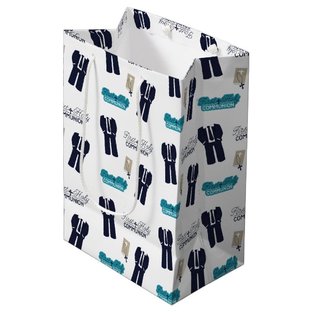 Holy Communion Christening Medium Gift Bag (Front Angled)