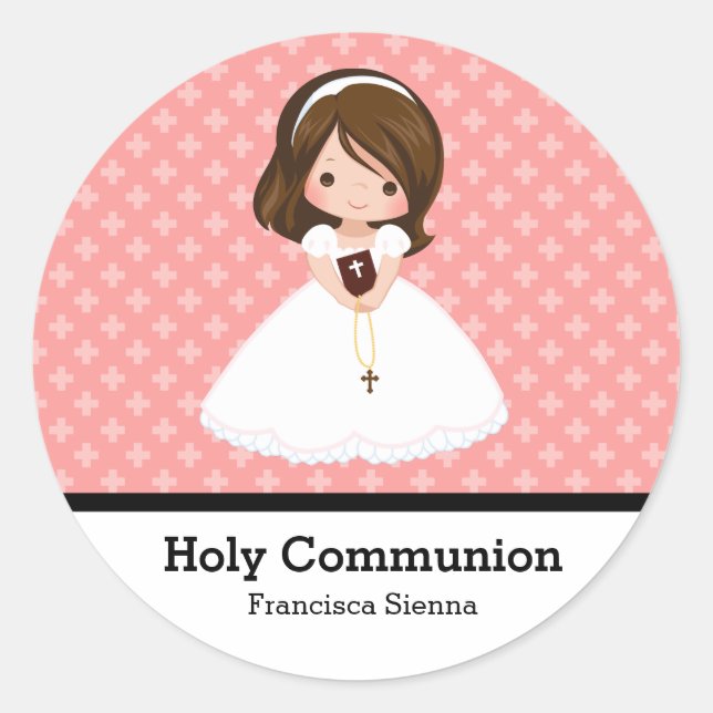 Holy Communion Classic Round Sticker (Front)