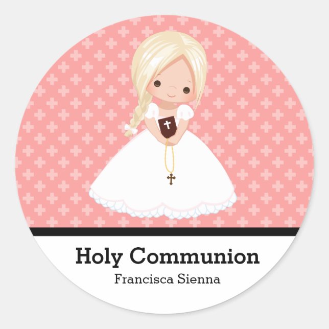 Holy Communion Classic Round Sticker (Front)