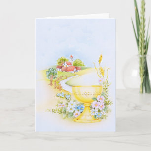 Holy communion, confirmation religious design card