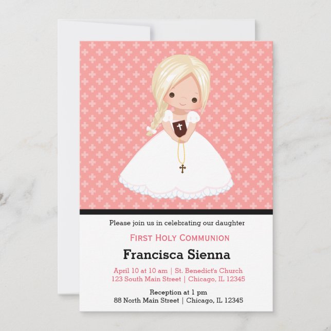 Holy Communion girl Invitation (Front)