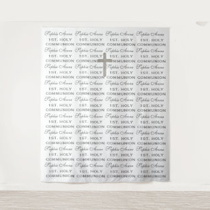 Holy Communion Silver Cross Step & Repeat Backdrop Tapestry