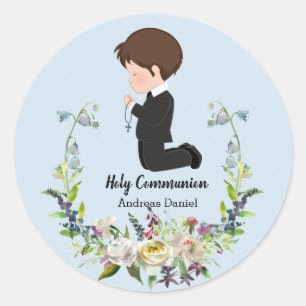 Holy Communion wreath Classic Round Sticker