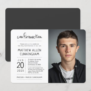 Holy Confirmation Boy   Modern + Simple Photo Invitation