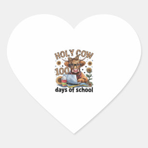 Holy Cow 100 Days Of School 100th Day Smarter Teac Heart Sticker