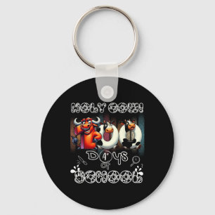 Holy Cow 100 Days Of School 100th Day Smarter Teac Keychain