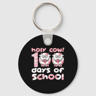 Holy Cow 100 Days Of School Teacher Student 100 Da Keychain