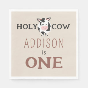Holy Cow 1st Birthday Farm Animal Party  Napkin