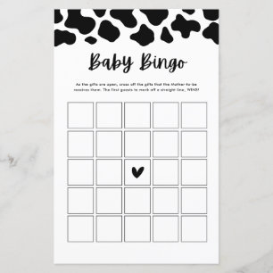 Holy Cow Baby shower Baby Bingo Cartes de jeu