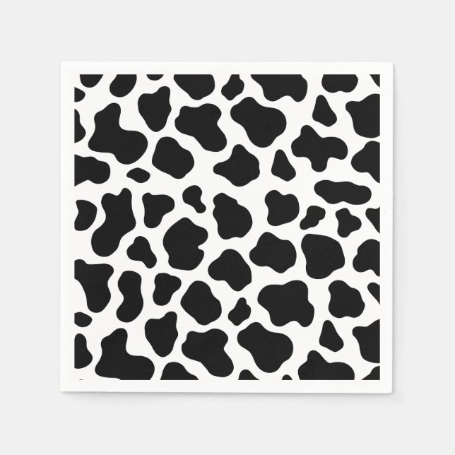 Holy Cow Birthday | Cow Print Cow Party Napkin (Front)
