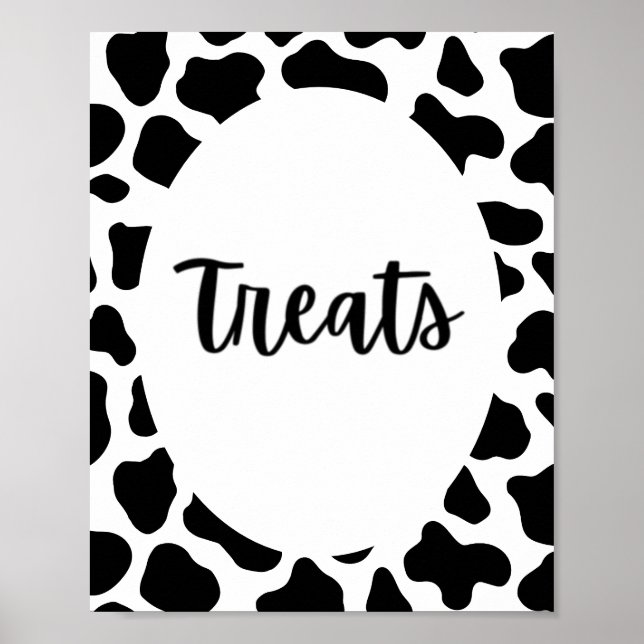 Holy Cow Birthday Party Treats Sign (Front)