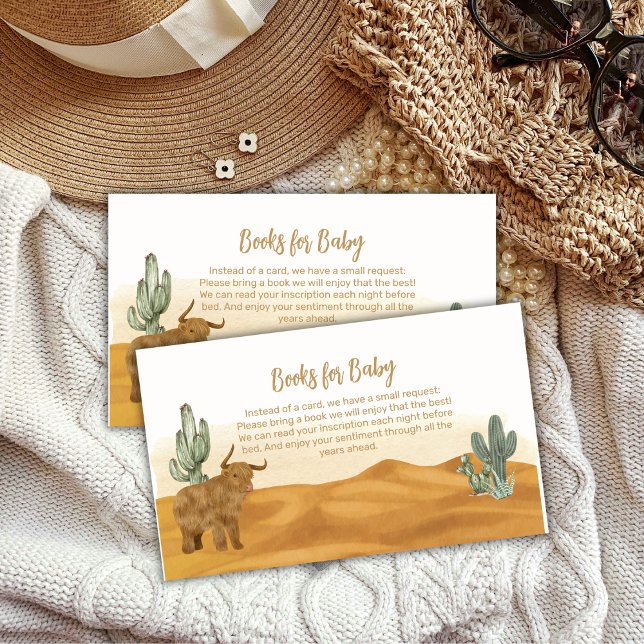 Holy Cow Boho Cactus Desert Books For Baby Shower  Enclosure Card (Holy Cow Boho Cactus Desert Books For Baby Shower Enclosure Card)