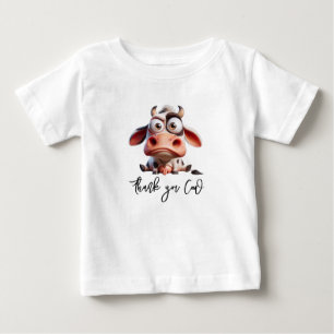 Holy Cow Caricatures I’m One Cowgirl 1st Birthday Baby T-Shirt