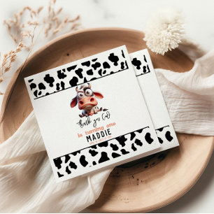 Holy Cow Caricatures I’m One Cowgirl 1st Birthday  Napkin