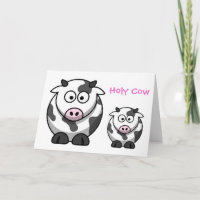HOLY COW Cartoon Pink Nose Cow Funny Animal