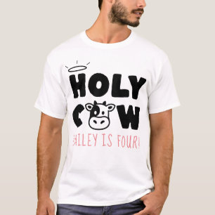 Holy Cow Custom Name & Age Parent Birthday Party T-Shirt
