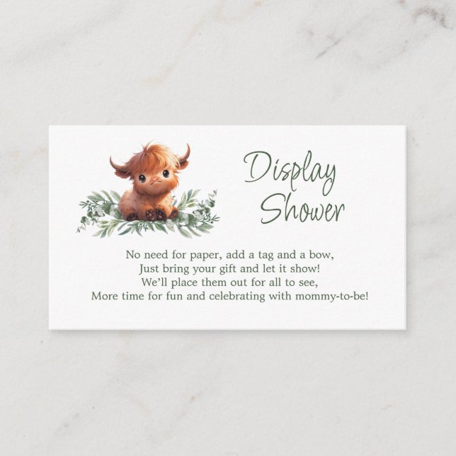 HOLY COW DISPLAY SHOWER Enclosure Card (Front)