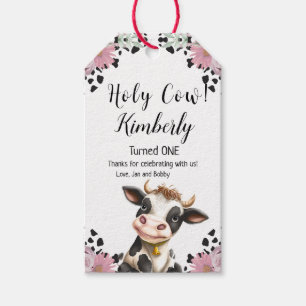 Holy Cow First Birthday Favor,  Gift Tags
