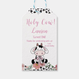 Holy Cow First Birthday   Gift Tags
