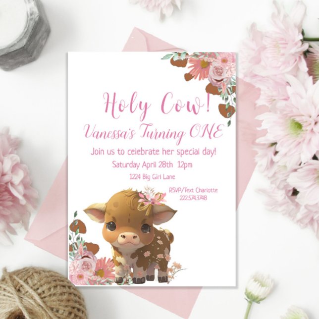 Holy Cow First Birthday   Invitation (Creator Uploaded)