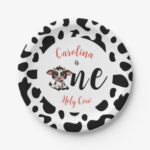 Holy Cow First Birthday Paper Plate