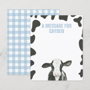 Holy Cow First Birthday Time Capsule Message Card