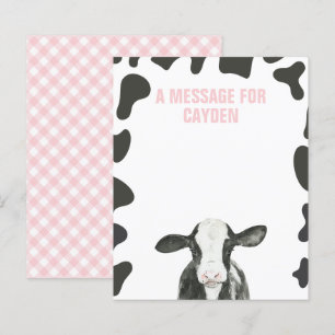 Holy Cow First Birthday Time Capsule Message Card