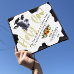 Holy Cow First Generation Graduate Graduation Cap Topper<br><div class="desc">Celebrate your extraordinary achievement of being the first in your family to earn a college degree, with a twist of humour and style. Our first-generation graduation cap topper features a rustic cow print, a humourous saying - 'holy cow I'm the first in my family tree, to receive a college degree',...</div>