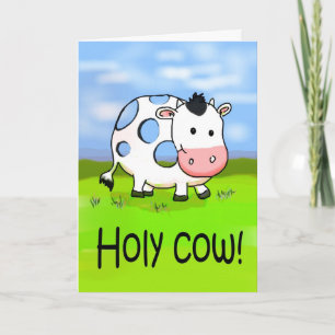 Holy Cow Funny Humour Friendship Miss You Card