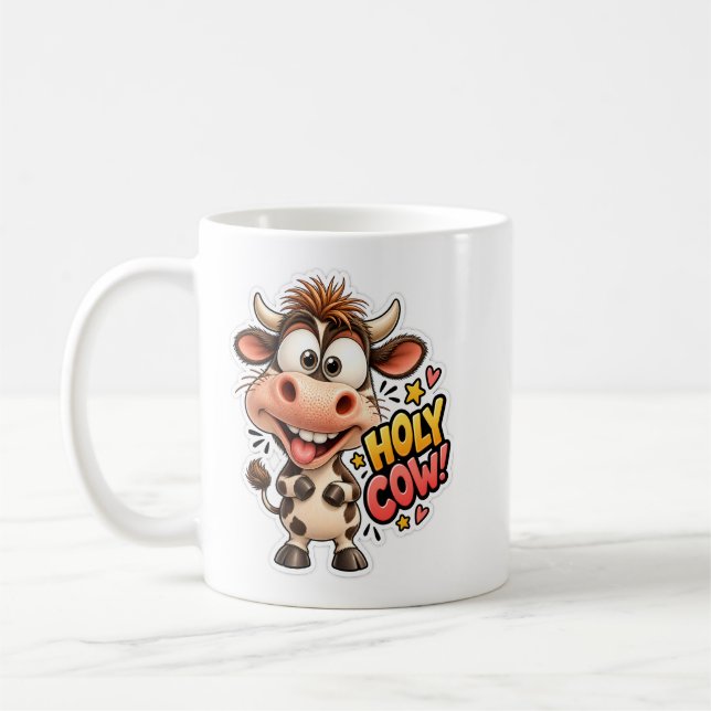 🐄😄 Holy Cow! Funny Mug ☕✨ (Left)