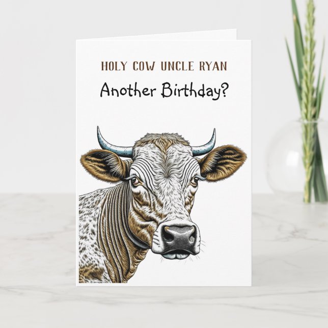 Holy Cow | Funny Uncle's Birthday Card (Front)