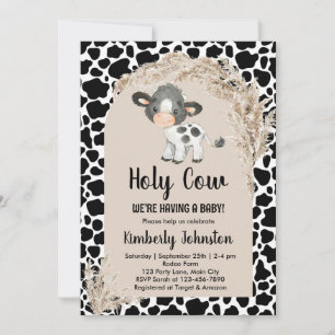 Holy Cow gender neutral boho baby shower farm Invitation