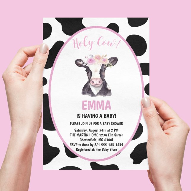 Holy Cow Gender Reveal Baby Shower Invitation (Creator Uploaded)