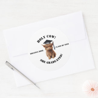 Holy Cow! Graduation Stickers