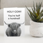 Holy Cow Highland Birthday 50th  Card<br><div class="desc">This design may be personalized by the Edit Design option. You may have false transfer items other items. Contact me at colorflowcreations@gmail.com or use the chat option at the top of the page if you wish to have this design on another product or need assistance. See more of my designs...</div>