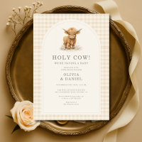 Holy Cow Highland Cow Gingham Baby Shower