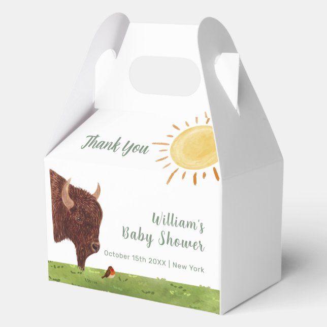 Holy Cow Highland Farm Animal Baby Shower  Favor Box (Front)