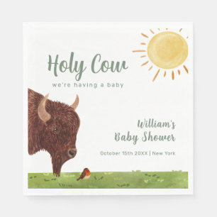 Holy Cow Highland Farm Animal Baby Shower  Napkin