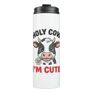 Holy Cow I’m Cute Funny Cow Vintage Engraving Desi Thermal Tumbler