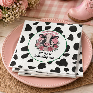 Holy Cow I’m One Cowgirl 1st Birthday Party Napkin
