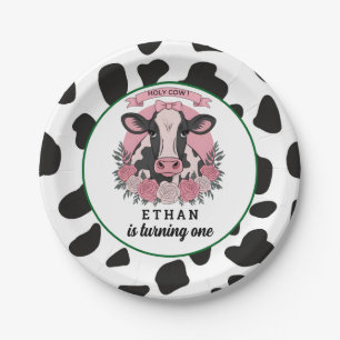 Holy Cow I’m One Cowgirl 1st Birthday Party Paper Plate